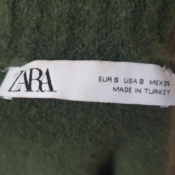 ZARA Wool Blend Turtleneck Sweater - S - Khaki Green - Picture 4 of 4